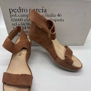Pedro Garcia Women's Fabiane Platform Suede Sandals, Adobe Castoro, EU40, US 10